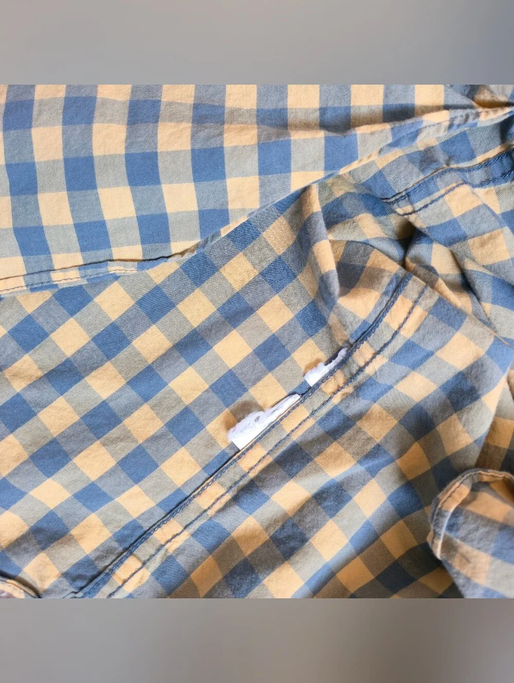 J. Crew Button Down Shirt Mens M Slim Fit Yellow Blue Check Plaid Long Sleeve